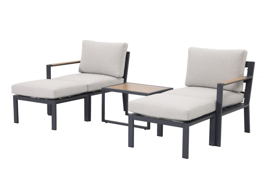 Garden Impressions Cinto loungeset 5-delig carbon black / light teak / desert sand Garden Impressions Cinto loungeset 5-delig carbon black / light teak / desert sand
