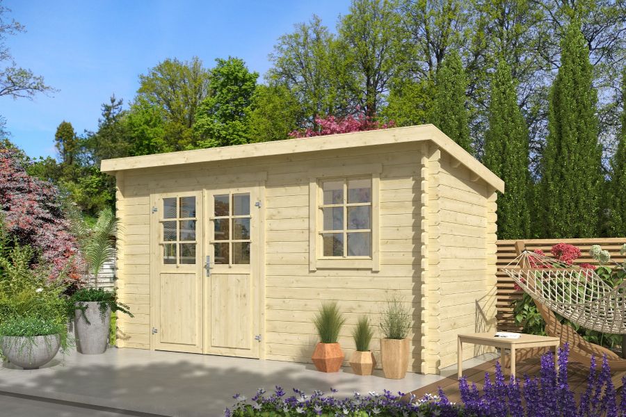 Outdoor Life Amira Blokhut 400x195 cm 28 mm vuren blank