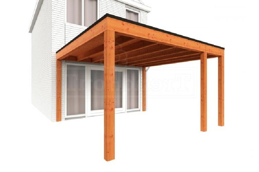 Trendhout Aanbouwveranda Modena 405x485 cm - model rechts Trendhout Aanbouwveranda Modena 405x485 cm - model rechts