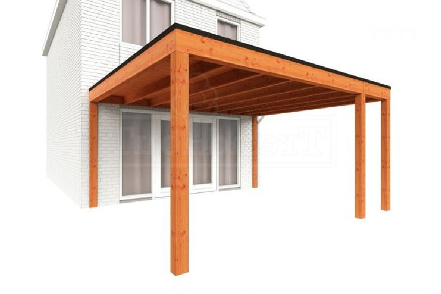 Trendhout Aanbouwveranda Modena 470x485 cm - model rechts Trendhout Aanbouwveranda Modena 470x485 cm - model rechts