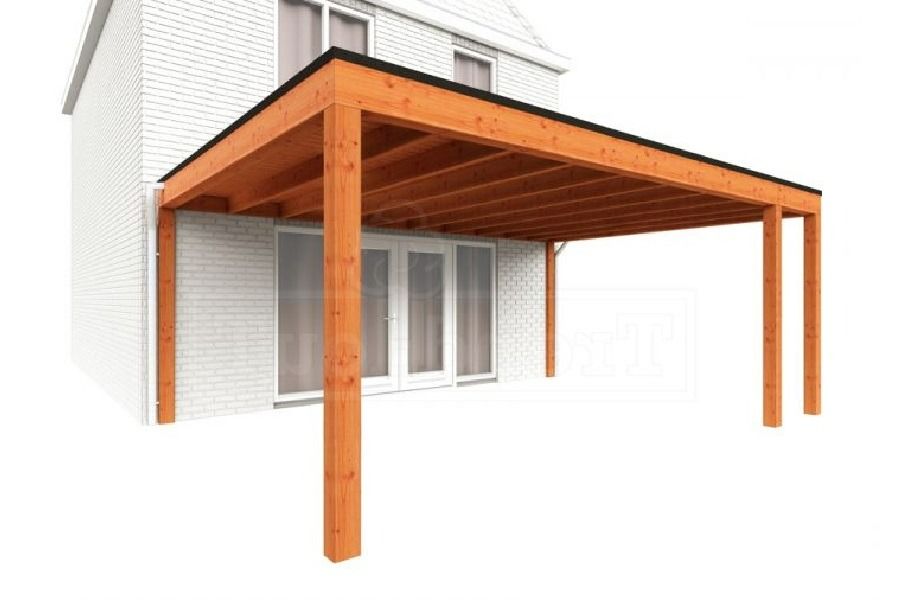 Trendhout Aanbouwveranda Modena 590x485 cm - model rechts Trendhout Aanbouwveranda Modena 590x485 cm - model rechts