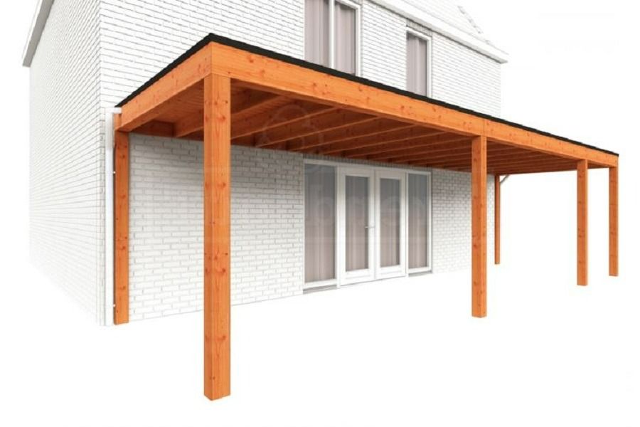Trendhout Aanbouwveranda Modena 905x300 cm - model rechts Trendhout Aanbouwveranda Modena 905x300 cm - model rechts