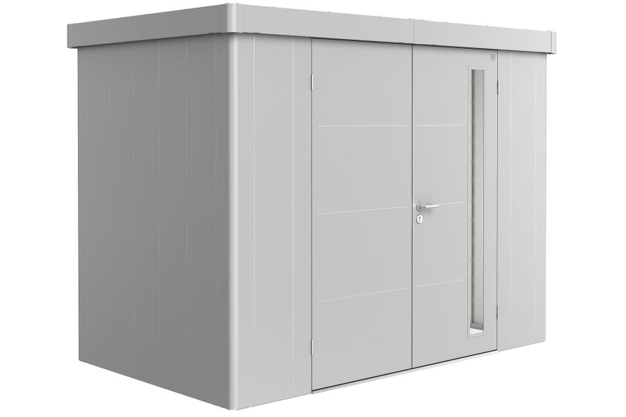 Biohort Metalen tuinhuis Neo - Dubbele deur - Zilver - 1C (292x180 cm)