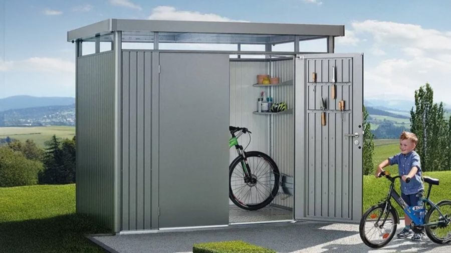 Biohort Highline H3 metalen berging 275x235x222 cm met dubbele deur Biohort Highline H3 metalen berging 275x235x222 cm met dubbele deur