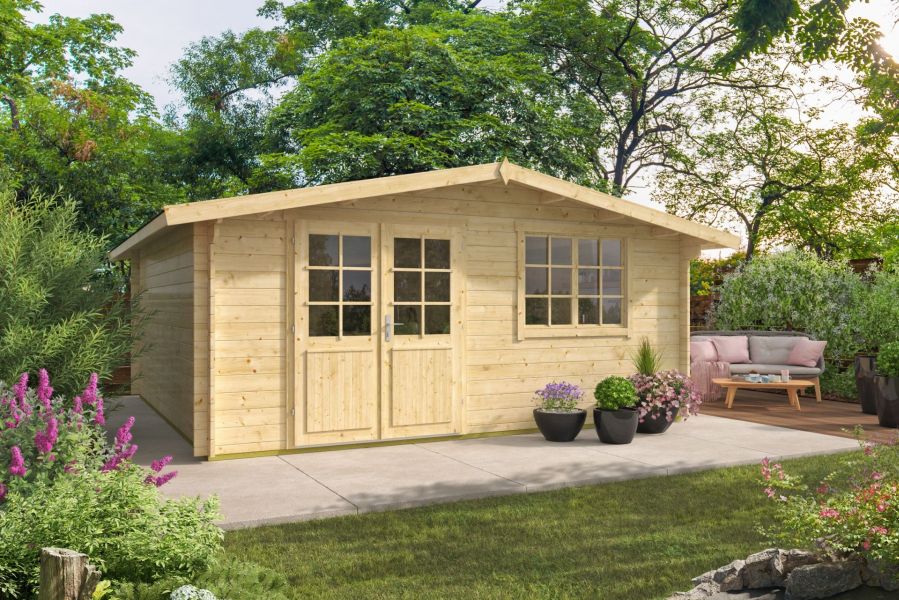 Blokhut Leipzig 6 500x400 cm - Red Class Wood geïmpregneerd Blokhut Leipzig 6 500x400 cm - Red Class Wood geïmpregneerd