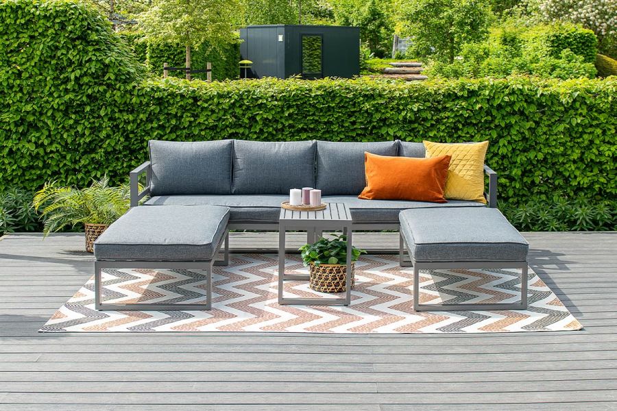 Loungeset Garden Impressions Bretagne 5-delig - carbon black/mystic grey - Showmodel Amersfoort Loungeset Garden Impressions Bretagne 5-delig - carbon black/mystic grey - Showmodel Amersfoort