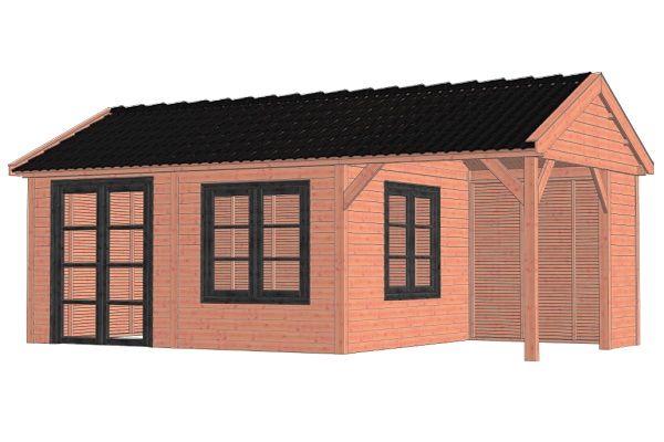 Buitenverblijf Zadeldak Betula 750x415 cm - Combinatie 1 Buitenverblijf Zadeldak Betula 750x415 cm - Combinatie 1