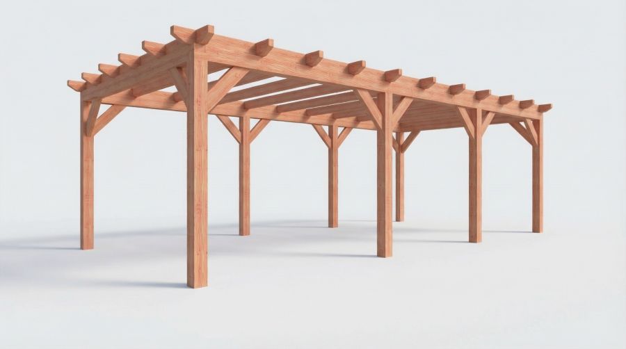 Bouwpakket overkapping 886,5x410,5 cm fijnbezaagd Douglas Bouwpakket overkapping 886,5x410,5 cm fijnbezaagd Douglas