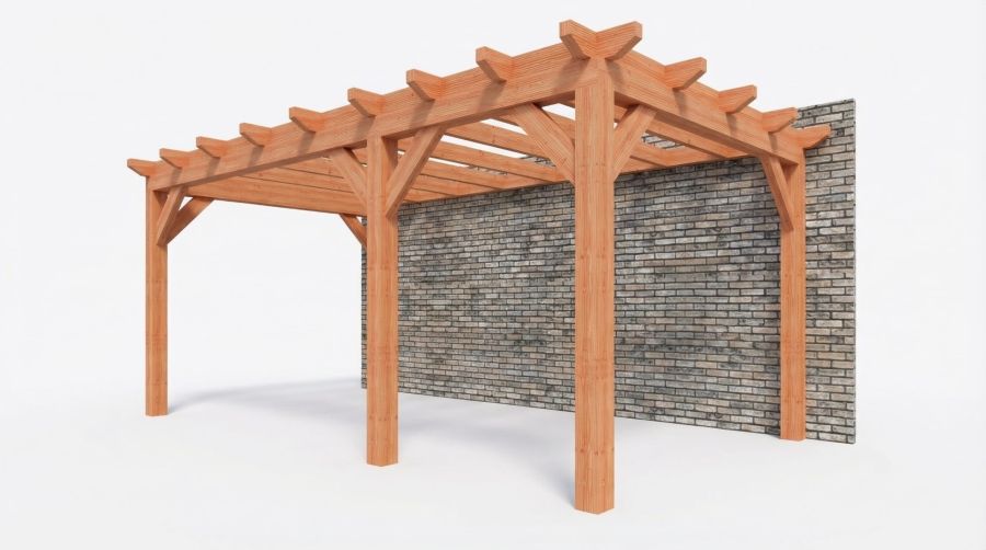 Bouwpakket aanbouwveranda 588,5x326 cm rechts fijnbezaagd Douglas Bouwpakket aanbouwveranda 588,5x326 cm rechts fijnbezaagd Douglas