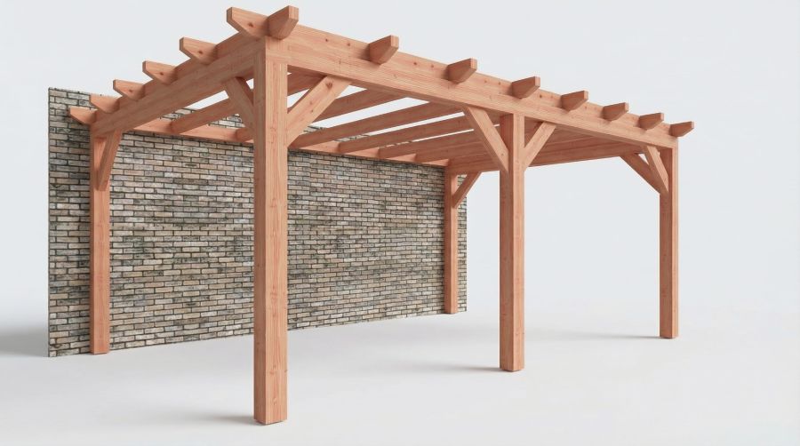 Bouwpakket aanbouwveranda 584x390,5 cm links fijnbezaagd Douglas Bouwpakket aanbouwveranda 584x390,5 cm links fijnbezaagd Douglas