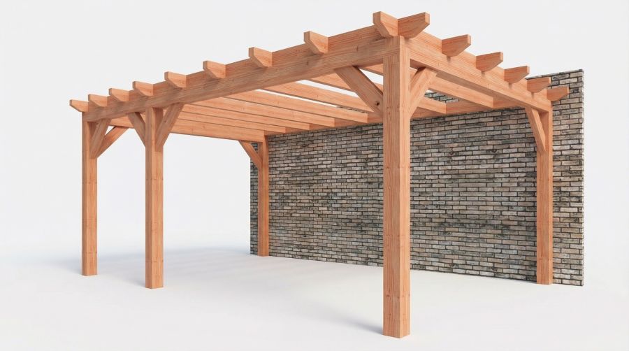 Bouwpakket aanbouwveranda 588,5x390,5 cm links fijnbezaagd Douglas Bouwpakket aanbouwveranda 588,5x390,5 cm links fijnbezaagd Douglas