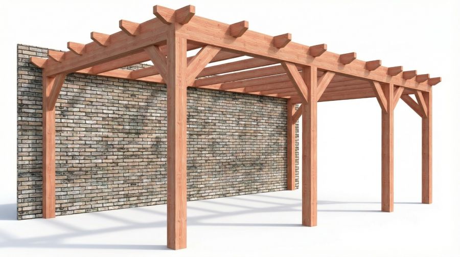 Bouwpakket aanbouwveranda 709x390,5 cm links fijnbezaagd Douglas Bouwpakket aanbouwveranda 709x390,5 cm links fijnbezaagd Douglas