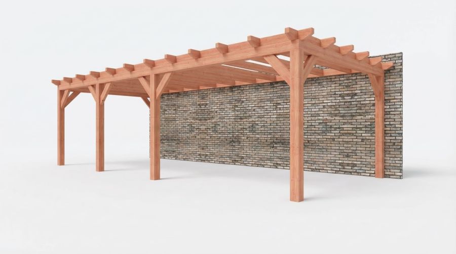 Bouwpakket aanbouwveranda 886,5x390,5 cm rechts fijnbezaagd Douglas Bouwpakket aanbouwveranda 886,5x390,5 cm rechts fijnbezaagd Douglas