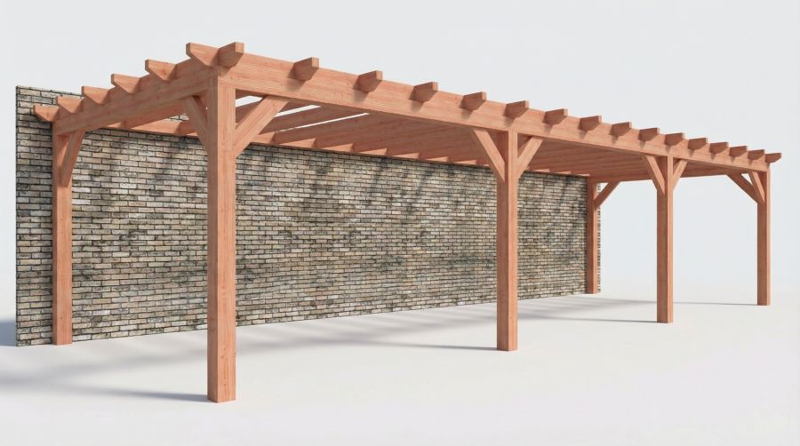 Bouwpakket aanbouwveranda 1121,5x390,5 cm fijnbezaagd Douglas Bouwpakket aanbouwveranda 1121,5x390,5 cm fijnbezaagd Douglas