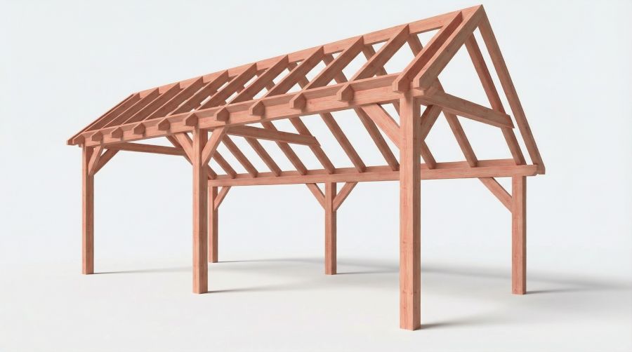 Bouwpakket kapschuur 766x346 cm fijnbezaagd Douglas Bouwpakket kapschuur 766x346 cm fijnbezaagd Douglas