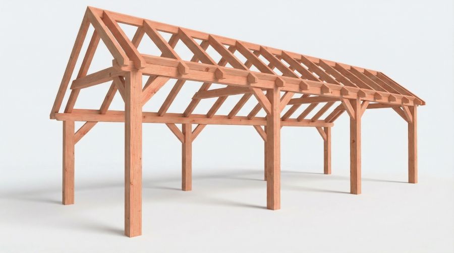 Bouwpakket kapschuur 928x346 cm fijnbezaagd Douglas