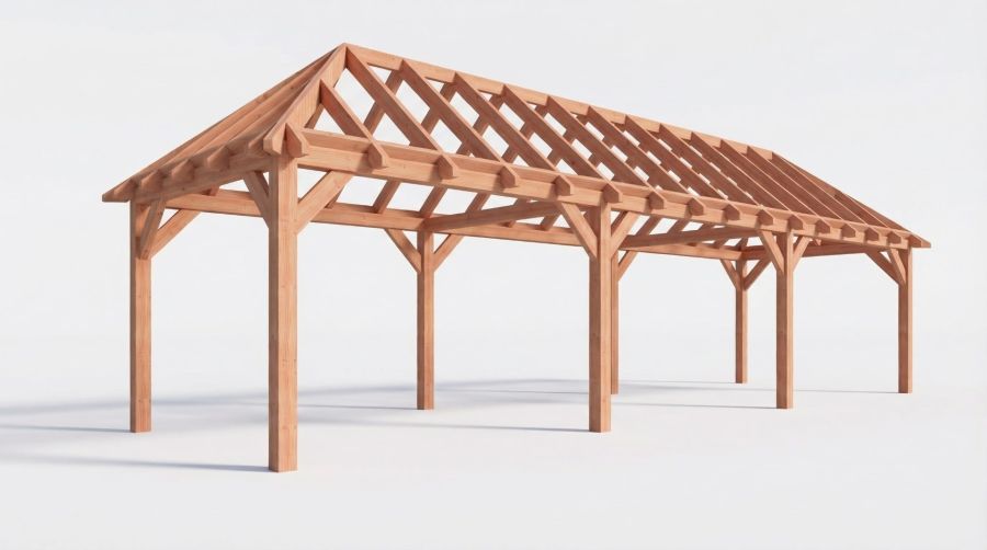 Bouwpakket schilddak 1219x346 cm fijnbezaagd Douglas