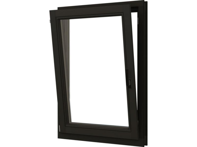 Draai/kiepraam - 77,4x107,4 cm - linksdraaiend - zwart - incl. raambeslag Draai/kiepraam - 77,4x107,4 cm - linksdraaiend - zwart - incl. raambeslag