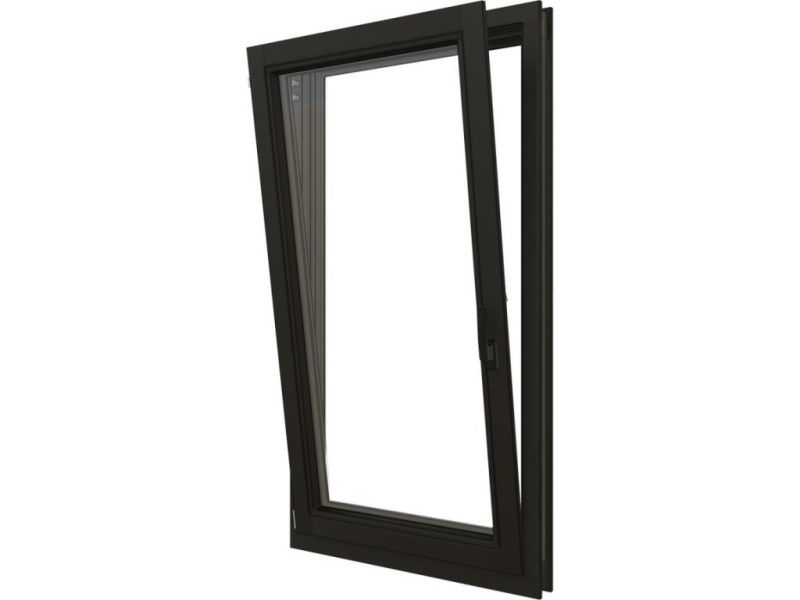 Draai/kiepraam - 77,4x137,4 cm - linksdraaiend - zwart - incl. raambeslag Draai/kiepraam - 77,4x137,4 cm - linksdraaiend - zwart - incl. raambeslag