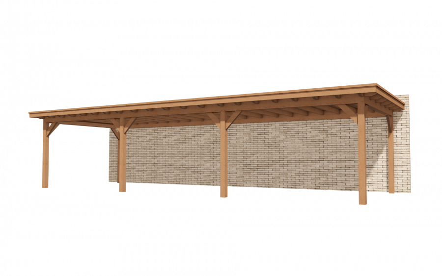 Houten overkapping Elegante 900x300 cm - Aanbouw Houten overkapping Elegante 900x300 cm - Aanbouw