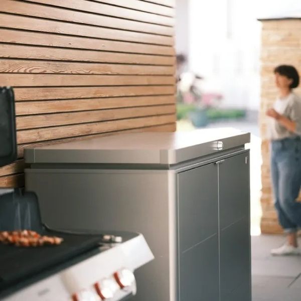 Biohort HighBoard 200 metalen opbergkast 200x84x127 cm kwartsgrijs Biohort HighBoard 200 metalen opbergkast 200x84x127 cm kwartsgrijs
