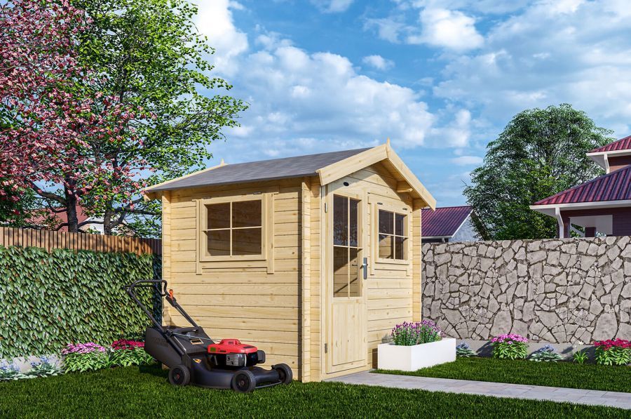 Interflex 2520 Blokhut 250x200 cm 28 mm vuren groen geïmpregneerd