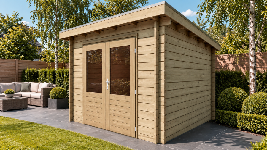 Classicline Blokhut Drenthe 250x300 cm vuren blank Classicline Blokhut Drenthe 250x300 cm vuren blank