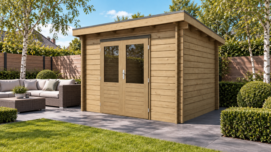 Classicline Blokhut Gelderland 300x250 cm vuren blank Classicline Blokhut Gelderland 300x250 cm vuren blank