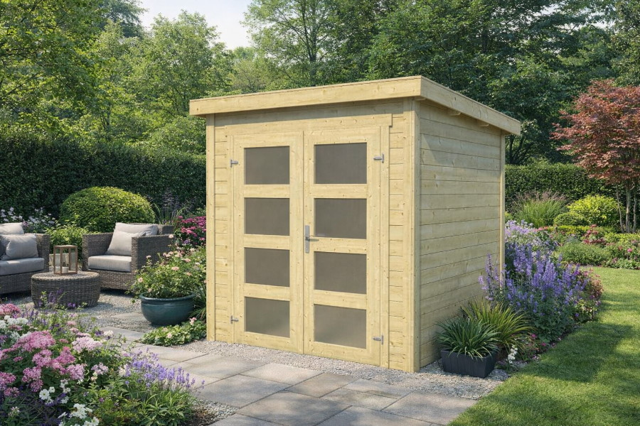 Blokhut Bart 200x200 cm 28mm vuren blank