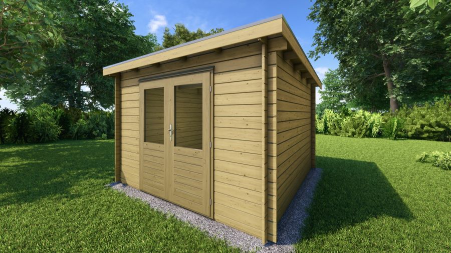 Classicline Blokhut Overijssel vuren groen geïmpregneerd 300x300 cm