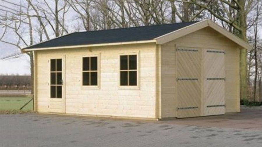 Lugarde G1 Garage 500x300 cm 44 mm vurenhout blank Lugarde G1 Garage 500x300 cm 44 mm vurenhout blank