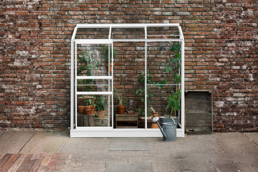 Royal Well Emma II aluminium muurkas 194x69x194 cm wit met veiligheidsglas Royal Well Emma II aluminium muurkas 194x69x194 cm wit met veiligheidsglas