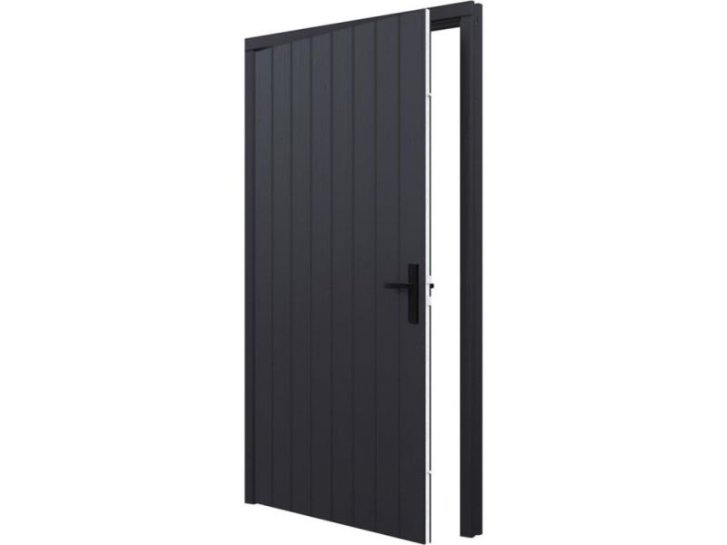 Plaatdeur enkel XL - linksdraaiend - 120x211,5 cm + kozijn 133,4x218,9 cm - zwart (incl. hang en sluitwerk) Plaatdeur enkel XL - linksdraaiend - 120x211,5 cm + kozijn 133,4x218,9 cm - zwart (incl. hang en sluitwerk)