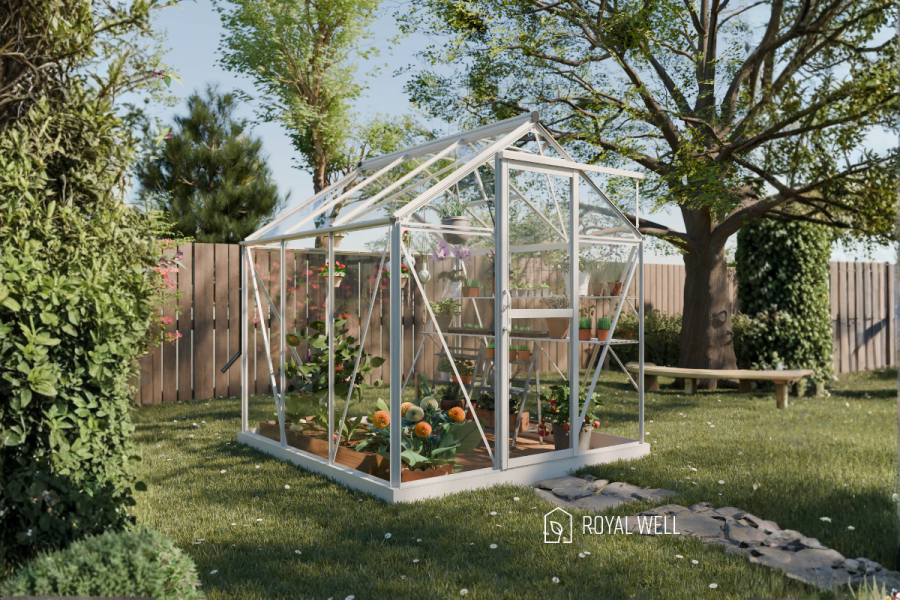 Royal Well Mary I aluminium tuinkas 212x222 cm wit Royal Well Mary I aluminium tuinkas 212x222 cm wit