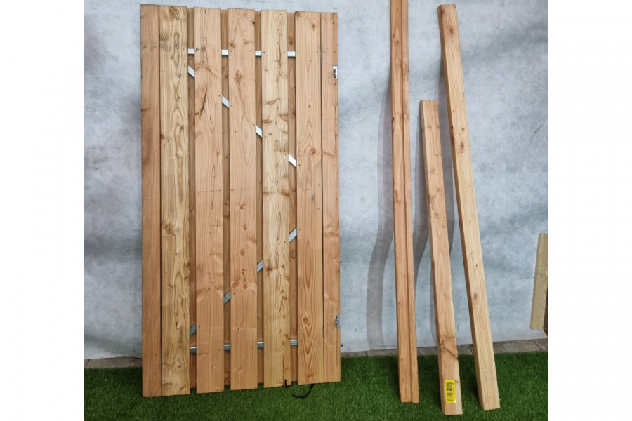 Enkele douglas poortdeur met stalen frame – 196 x 100 cm - SALE25168 Enkele douglas poortdeur met stalen frame – 196 x 100 cm - SALE25168