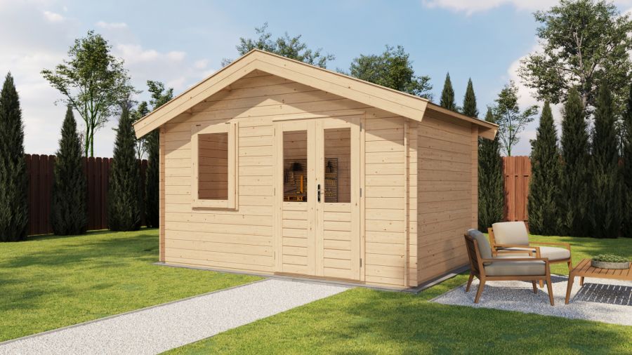 Lugarde Select Blokhut Wijhe 400x250cm - Onbehandeld Lugarde Select Blokhut Wijhe 400x250cm - Onbehandeld