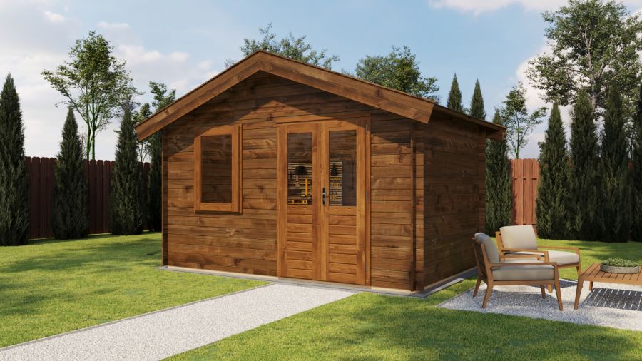 Lugarde Select Blokhut Wijhe 400x250cm - Keteldruk Bruin Lugarde Select Blokhut Wijhe 400x250cm - Keteldruk Bruin