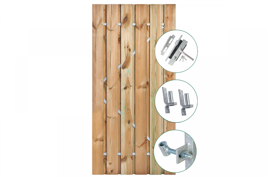 Tuindeur Privacy grenen geïmpregneerd 100x195 cm incl. RVS inbouwslotset Tuindeur Privacy grenen geïmpregneerd 100x195 cm incl. RVS inbouwslotset