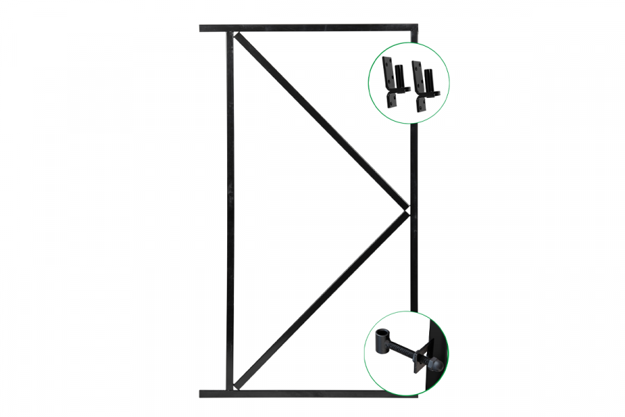 IJzeren deurframe 155x90 cm zwart IJzeren deurframe 155x90 cm zwart