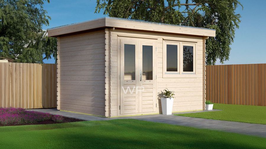 Woodpro Kats Tuinhuis 400x300 cm 28 mm vuren blank