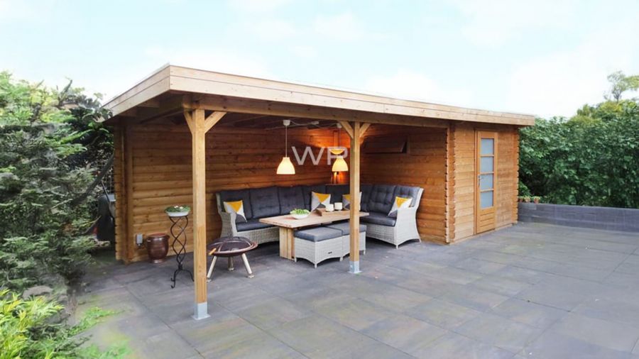 Woodpro Ochten Tuinhuis 700x300 cm 28 mm vuren blank