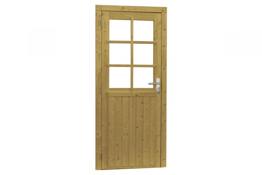 Woodvision Glasdeur 6-ruits 90x201 cm - Groen geïmpregneerd linksdraaiend Woodvision Glasdeur 6-ruits 90x201 cm - Groen geïmpregneerd linksdraaiend