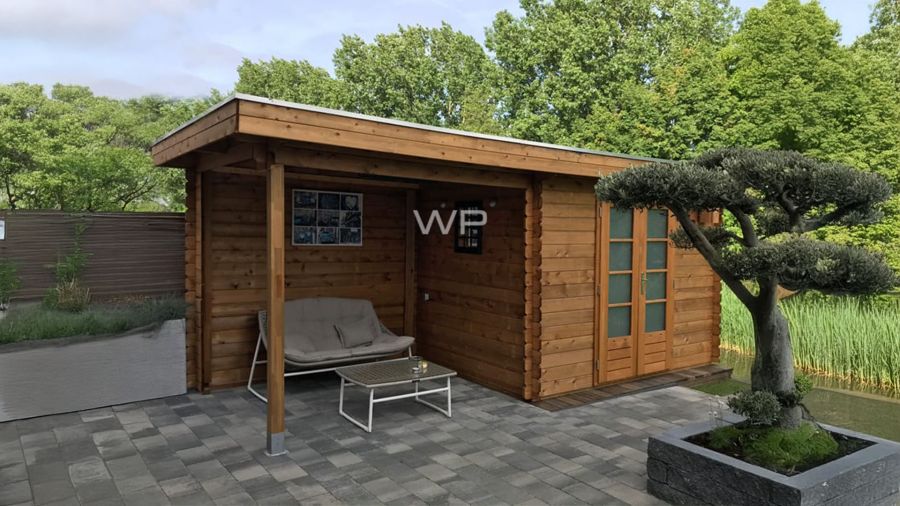 Woodpro Zwaantje Tuinhuis 550x200 cm 28 mm vuren blank Woodpro Zwaantje Tuinhuis 550x200 cm 28 mm vuren blank