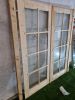 Dubbele vurenhouten deur, blank – volglas met roedeverdeling (195,5 x 166,5 cm) - SALE25067