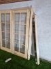 Dubbele vurenhouten deur, blank – volglas met roedeverdeling (195,5 x 166,5 cm) - SALE25067