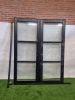 Dubbele zwarte vurenhouten deur – dubbel glas, met hang- en sluitwerk (227 x 175 cm) - SALE25092