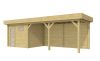 Blokhut Bonte Kraai 300x250 cm + luifel 500 cm - geïmpregneerd
