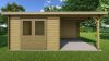 Classicline Blokhut Gelderland 300x250 cm + overkapping 250 cm vuren groen geïmpregneerd