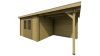 Classicline Blokhut Gelderland 300x250 cm + overkapping 250 cm vuren groen geïmpregneerd