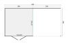 Blokhut Telma met overkapping 600x300 cm Plattegrond